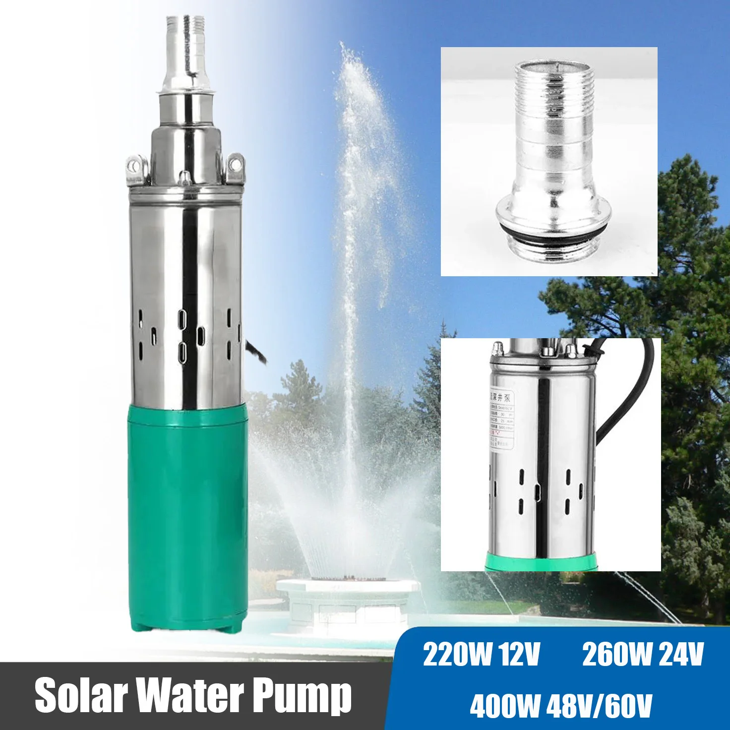 12V/24V/48V High Lift 40m Solar Water Pump High Pressure ...