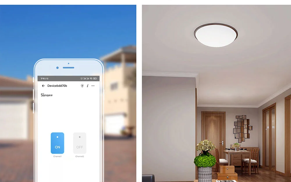 Sonoff T1 Smart WiFi RF APP Touch Control Wall Light